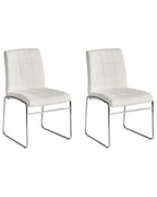 Set of 2 Dining Chairs KIRON Faux Leather White