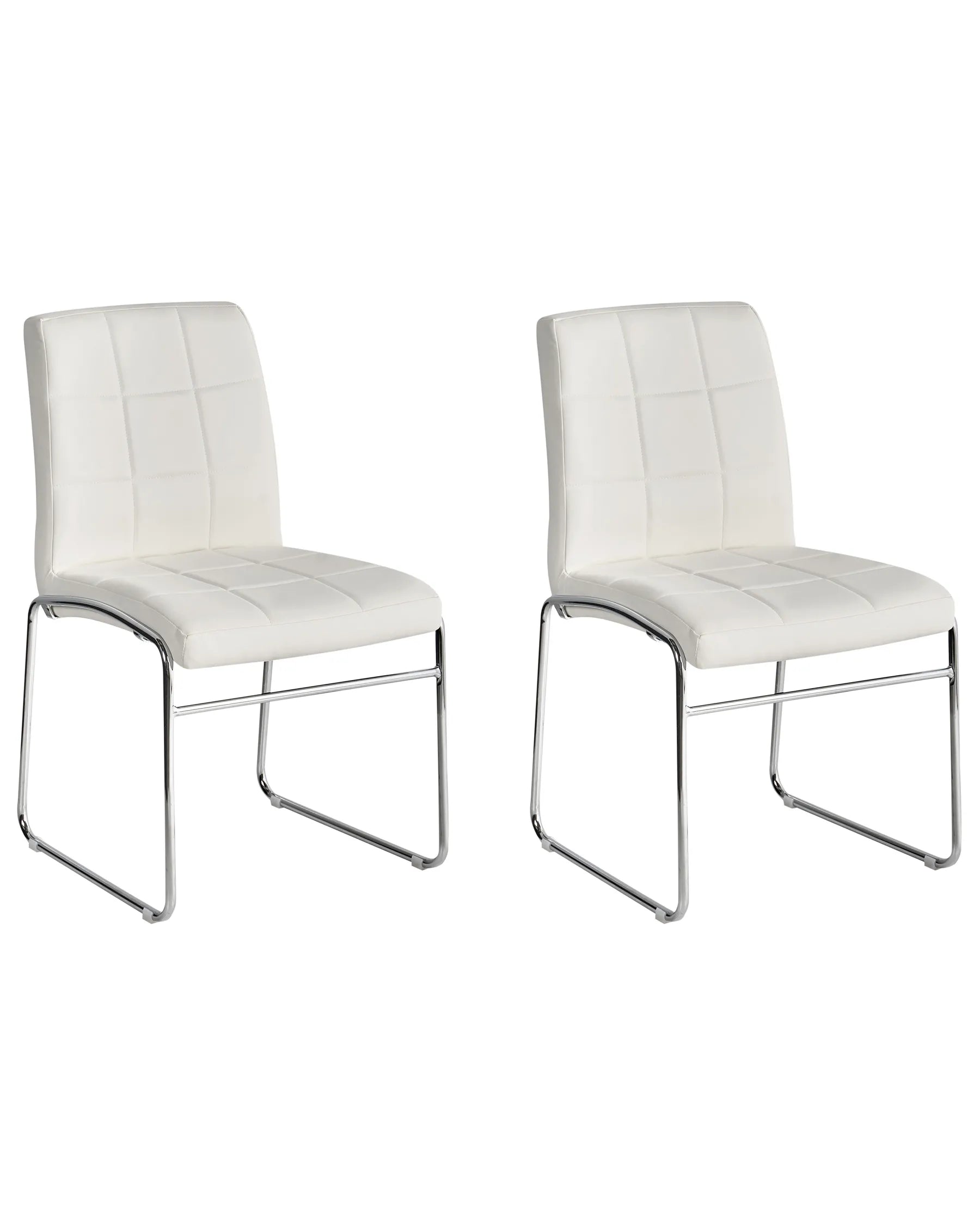 Set of 2 Dining Chairs KIRON Faux Leather White