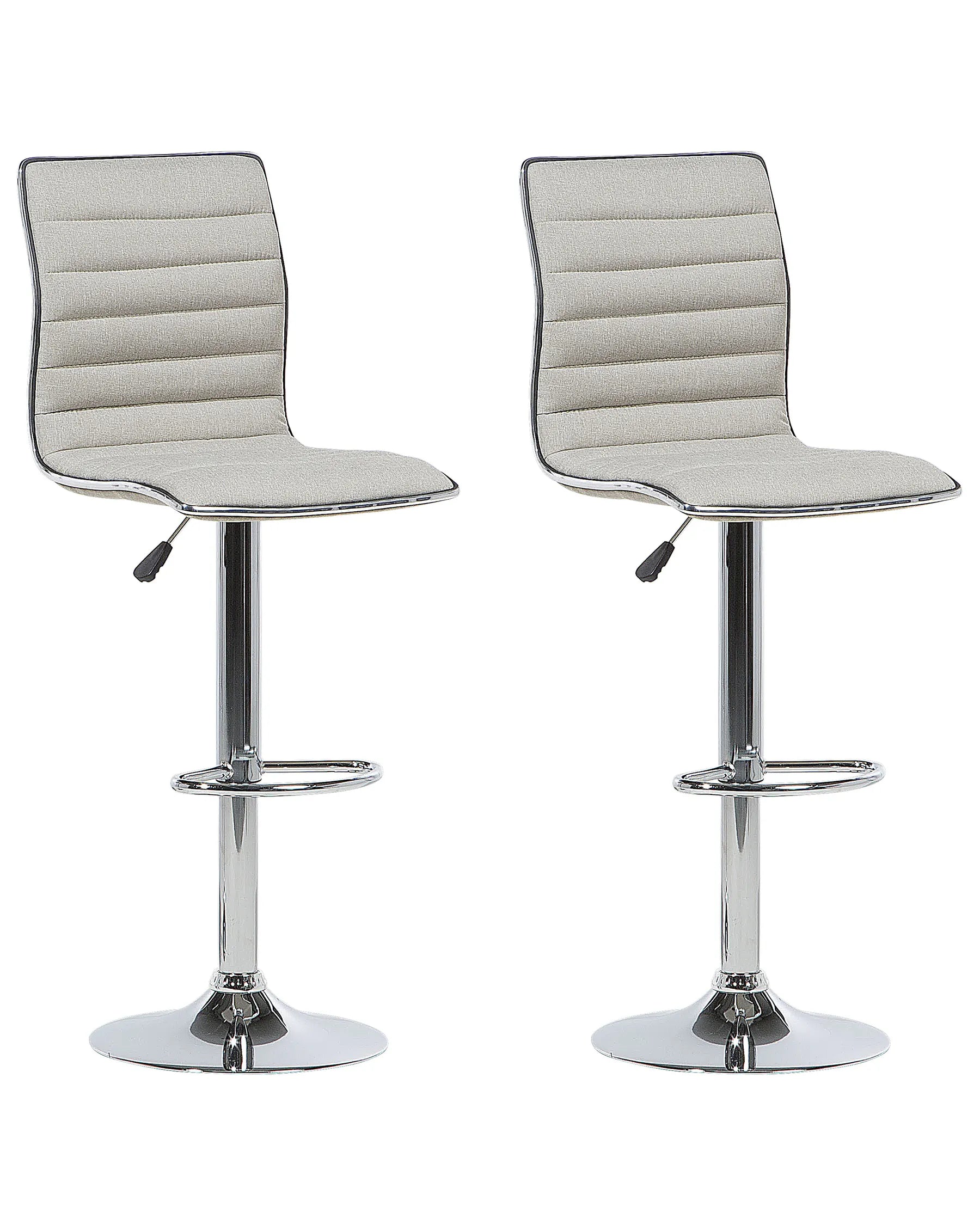 Set of 2 Bar Chairs LUCERNE Swivel Light Beige