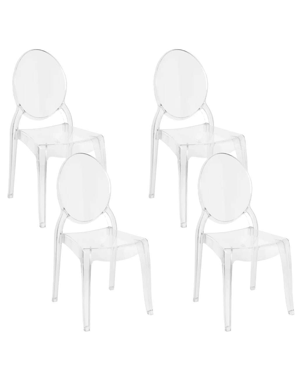 Set of 4 Dining Chairs MERTON Transparent
