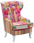 Wingback Chair MOLDE Fabric Fuchsia Pink