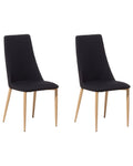 Set of 2 Dining Chairs CLAYTON Fabric Black