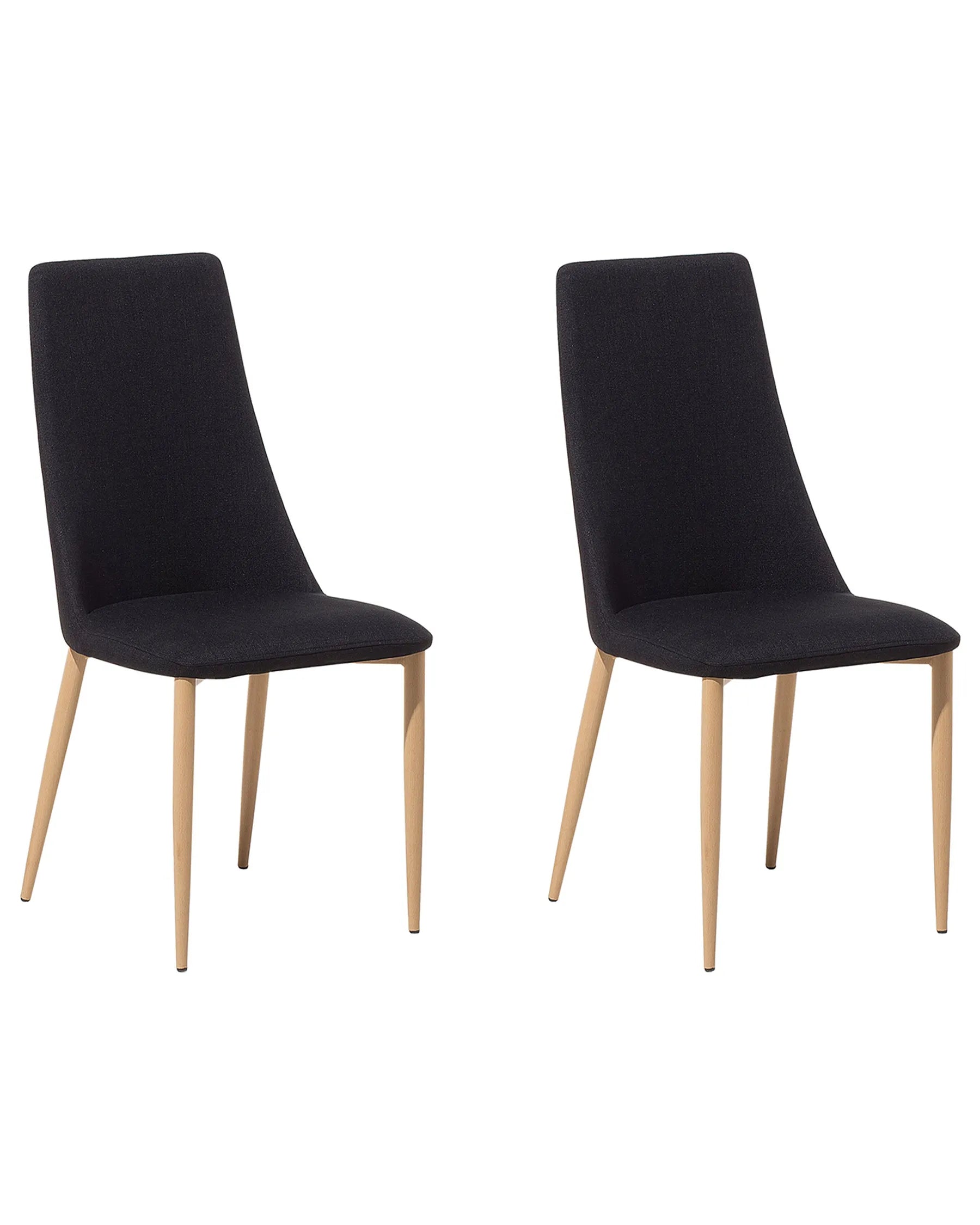Set of 2 Dining Chairs CLAYTON Fabric Black