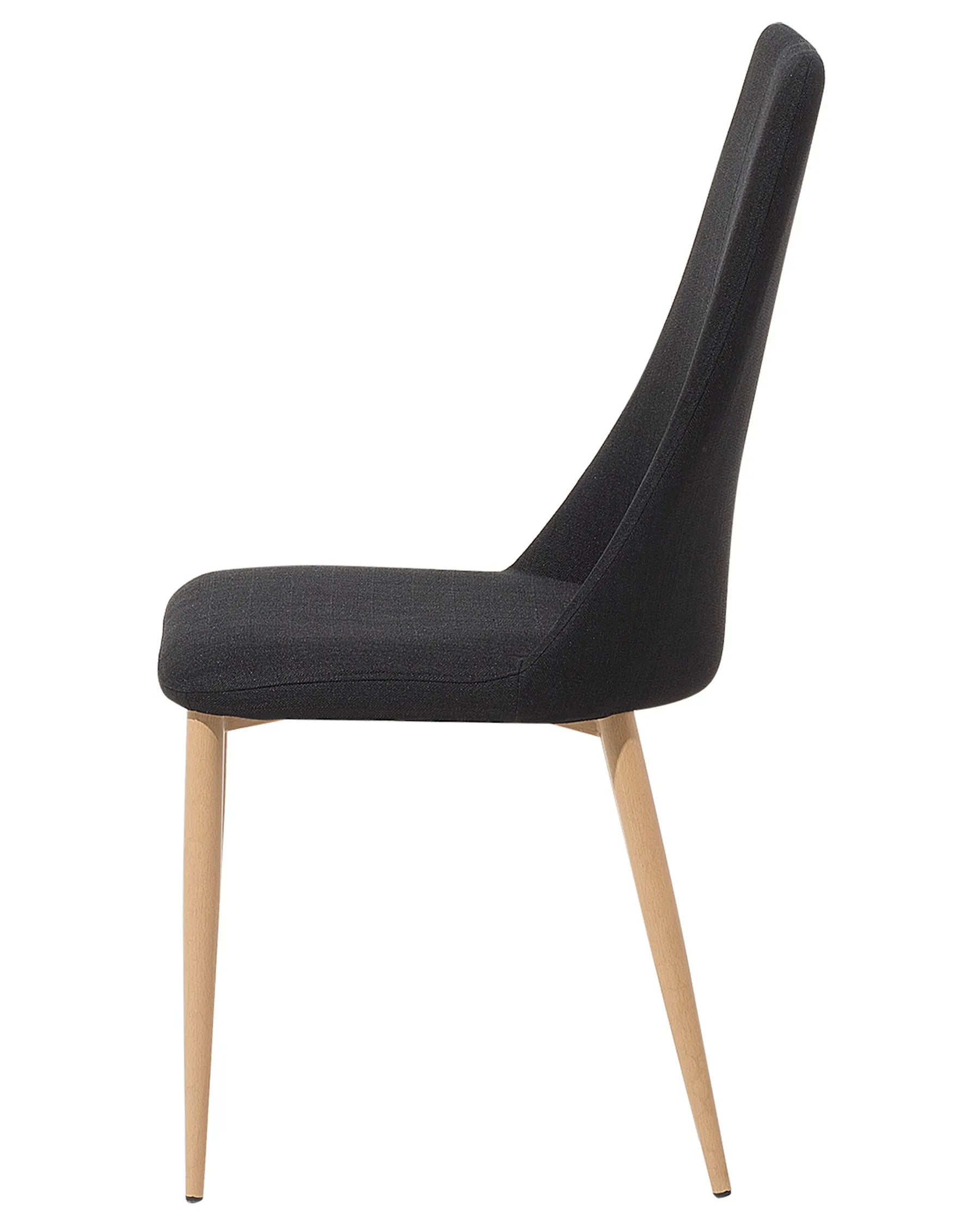 Set of 2 Dining Chairs CLAYTON Fabric Black