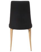 Set of 2 Dining Chairs CLAYTON Fabric Black