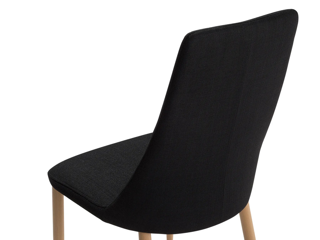 Set of 2 Dining Chairs CLAYTON Fabric Black