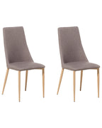 Set of 2 Dining Chairs CLAYTON Fabric Taupe