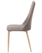 Set of 2 Dining Chairs CLAYTON Fabric Taupe