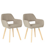 Set of 2 Dining Chairs CHICAGO Fabric Taupe