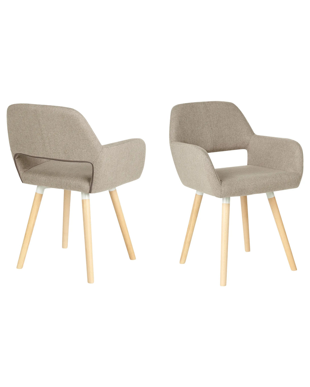 Set of 2 Dining Chairs CHICAGO Fabric Taupe