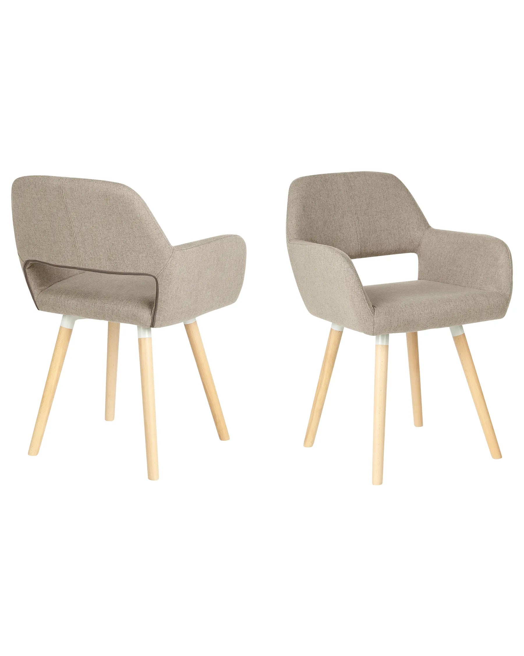 Set of 2 Dining Chairs CHICAGO Fabric Taupe