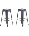 Set of 2 Bar Stools CABRILLO Metal Black