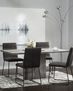 Set of 2 Dining Chairs NEVADA Fabric Dark Grey