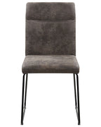 Set of 2 Dining Chairs NEVADA Fabric Dark Grey