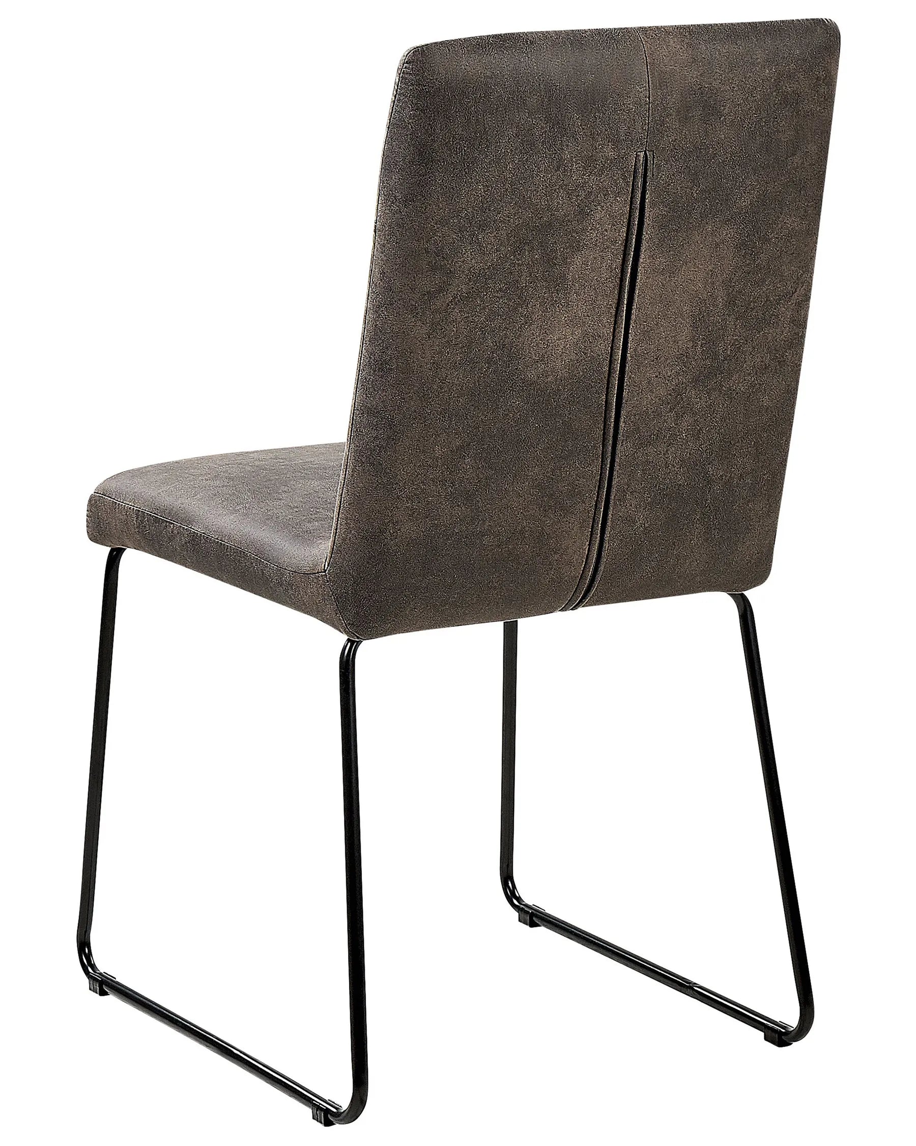 Set of 2 Dining Chairs NEVADA Fabric Dark Grey