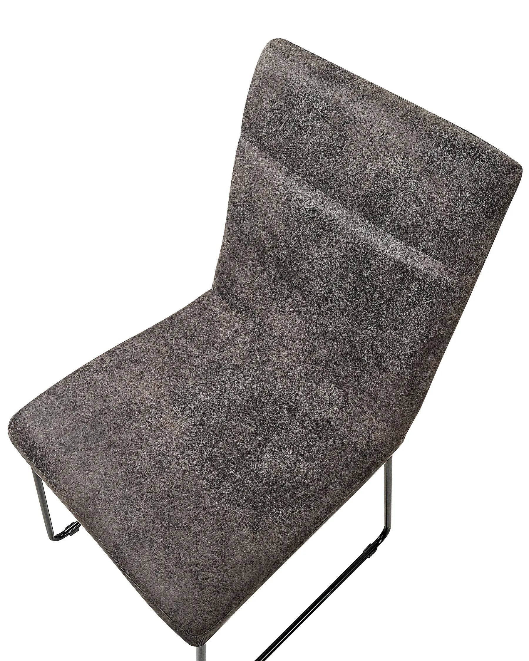 Set of 2 Dining Chairs NEVADA Fabric Dark Grey
