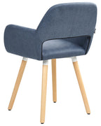 Set of 2 Dining Chairs CHICAGO Fabric Navy Blue