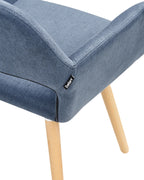 Set of 2 Dining Chairs CHICAGO Fabric Navy Blue