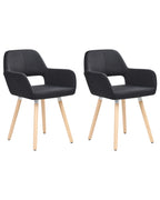 Set of 2 Dining Chairs CHICAGO Fabric Black