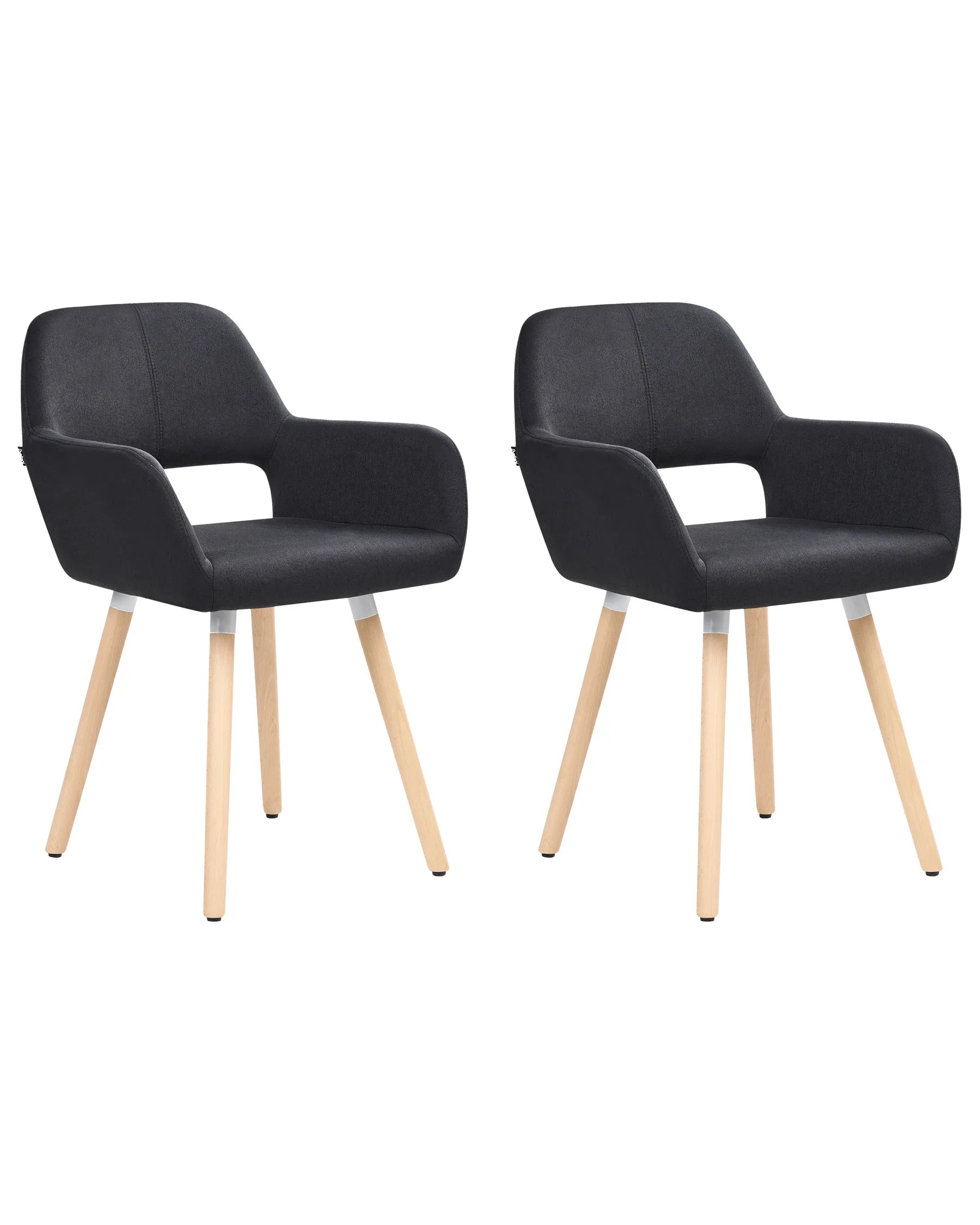 Set of 2 Dining Chairs CHICAGO Fabric Black