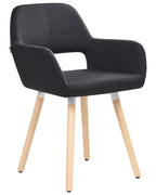 Set of 2 Dining Chairs CHICAGO Fabric Black