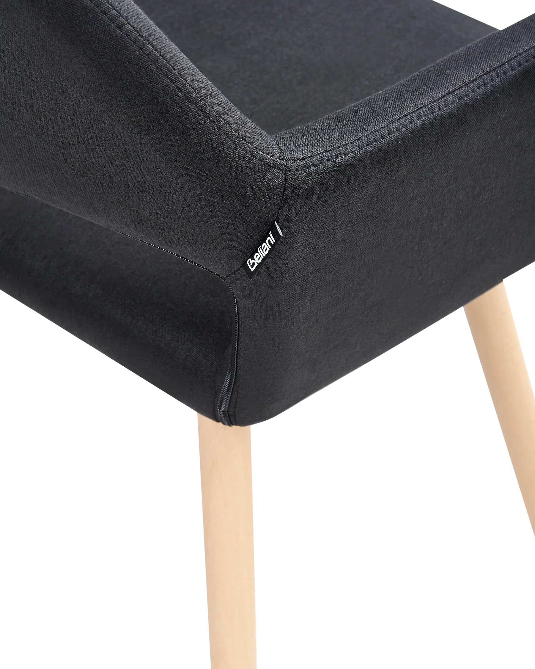 Set of 2 Dining Chairs CHICAGO Fabric Black