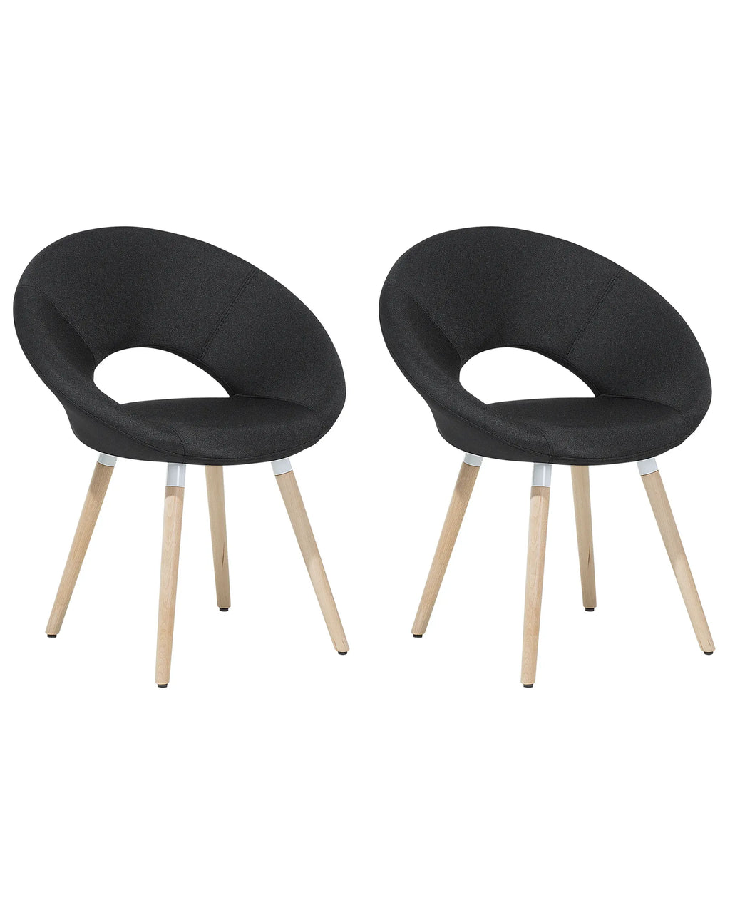 Set of 2 Dining Chairs ROSLYN Fabric Black
