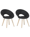 Set of 2 Dining Chairs ROSLYN Fabric Black