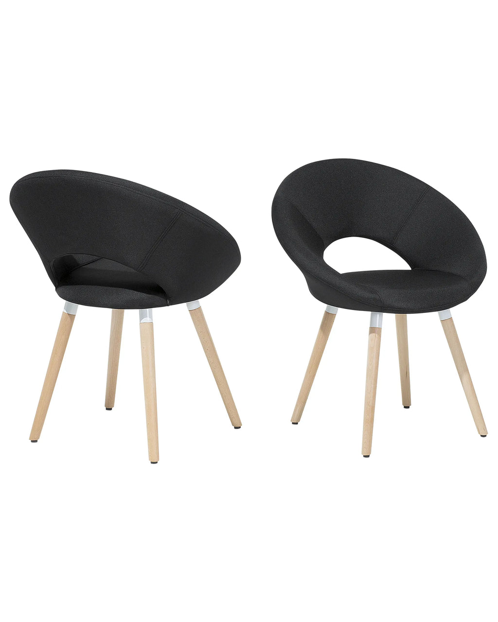 Set of 2 Dining Chairs ROSLYN Fabric Black