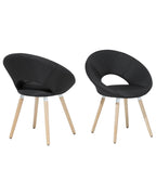 Set of 2 Dining Chairs ROSLYN Fabric Black