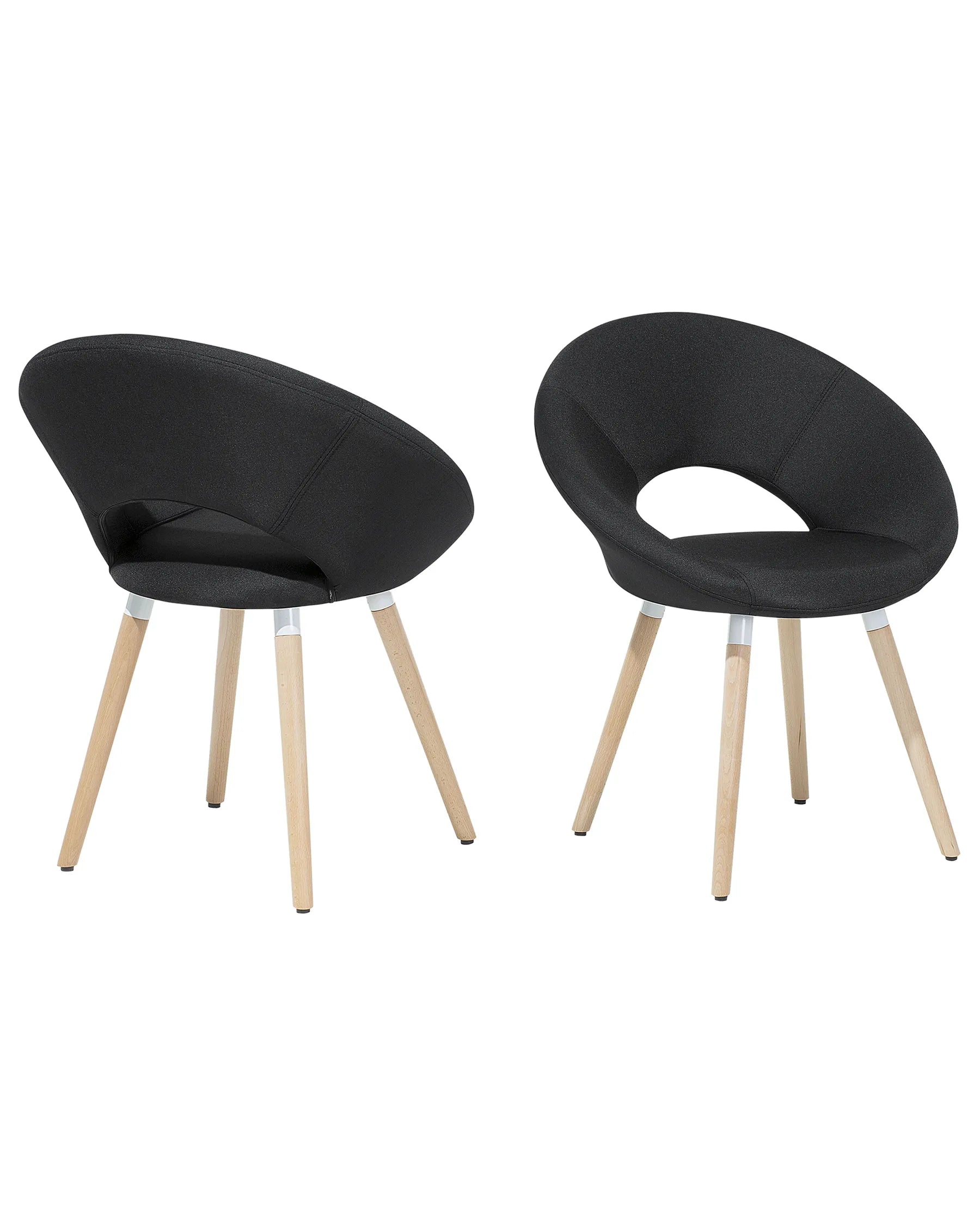 Set of 2 Dining Chairs ROSLYN Fabric Black