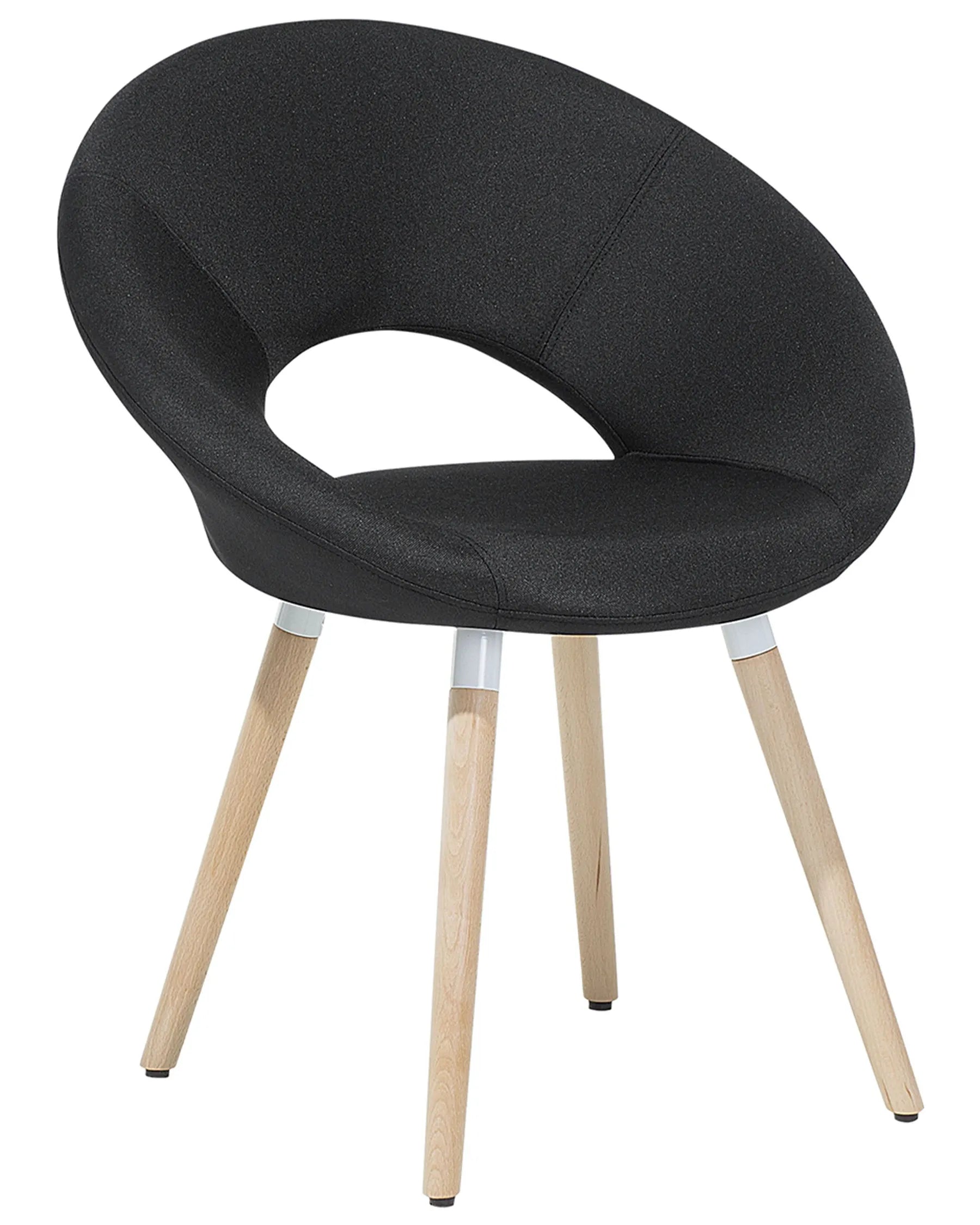 Set of 2 Dining Chairs ROSLYN Fabric Black