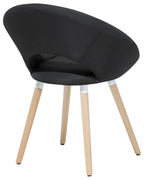 Set of 2 Dining Chairs ROSLYN Fabric Black