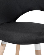 Set of 2 Dining Chairs ROSLYN Fabric Black