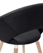 Set of 2 Dining Chairs ROSLYN Fabric Black