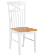 Set of 2 Dining Chairs HOUSTON Wood White