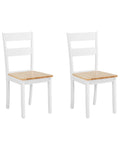 Set of 2 Dining Chairs GEORGIA Wood White