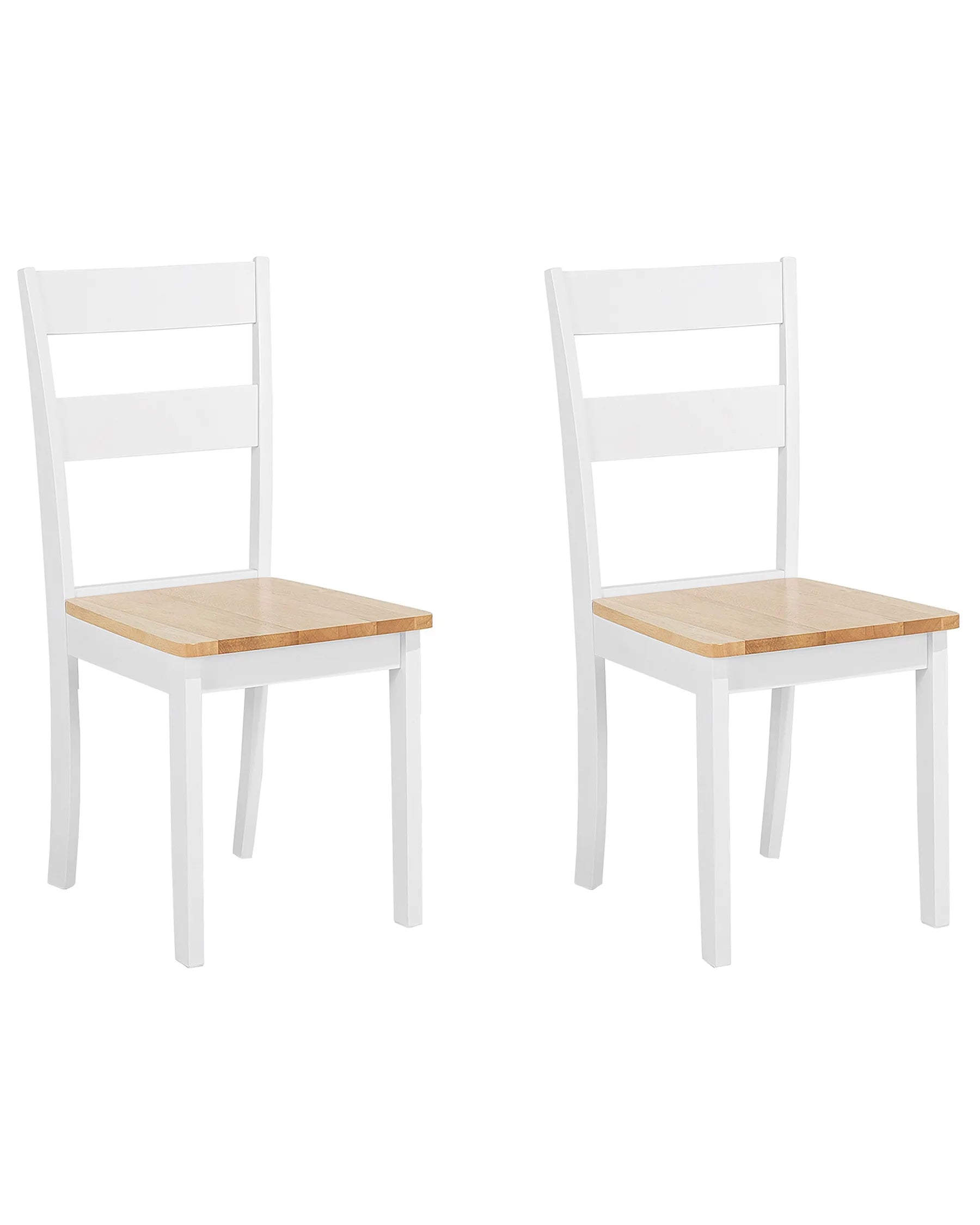 Set of 2 Dining Chairs GEORGIA Wood White