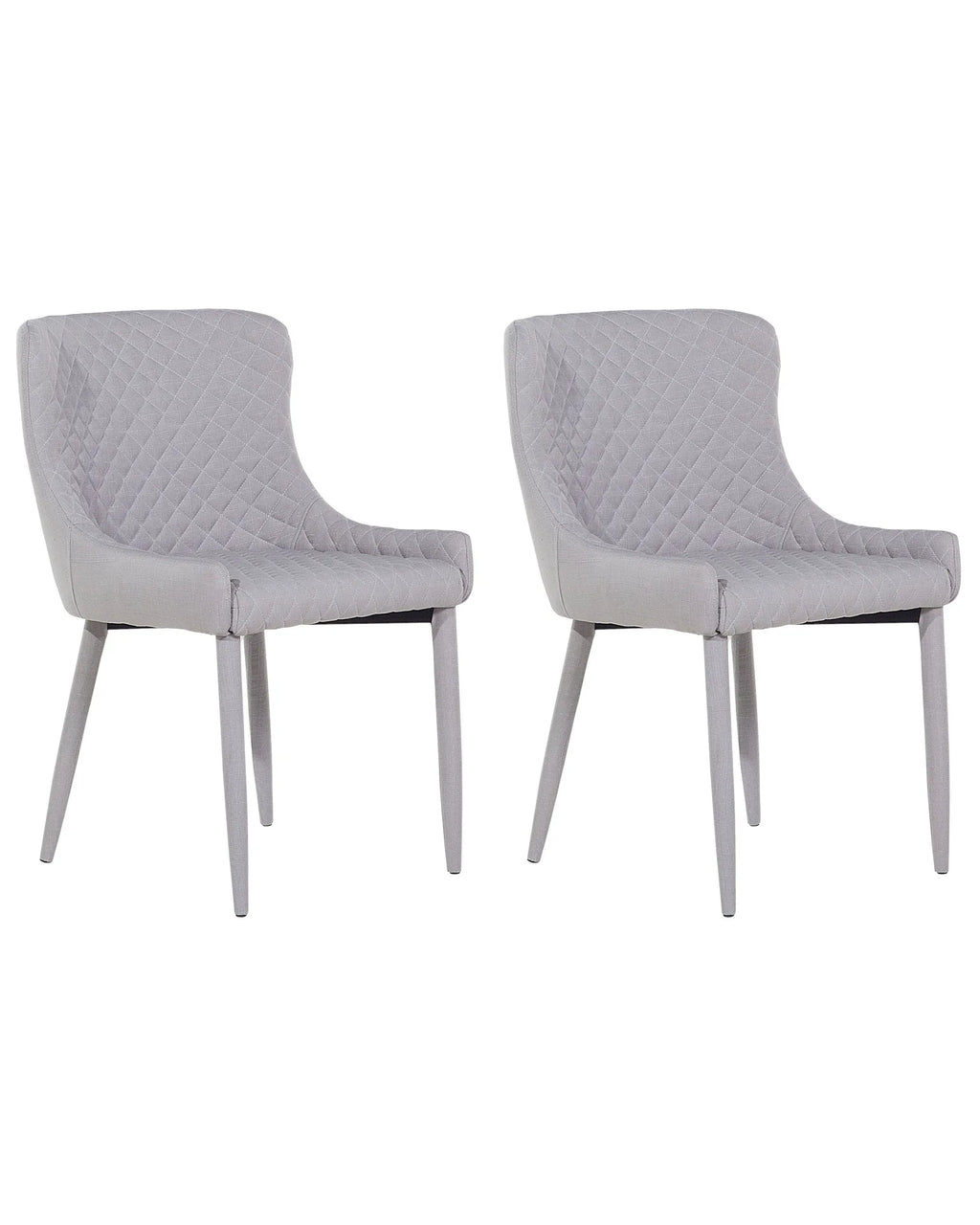 Set of 2 Dining Chairs SOLANO Fabric Light Grey