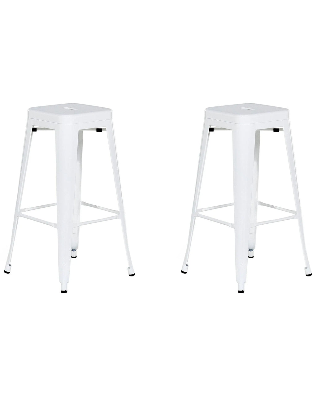 Set of 2 Bar Stools CABRILLO Metal White