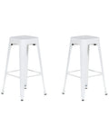 Set of 2 Bar Stools CABRILLO Metal White