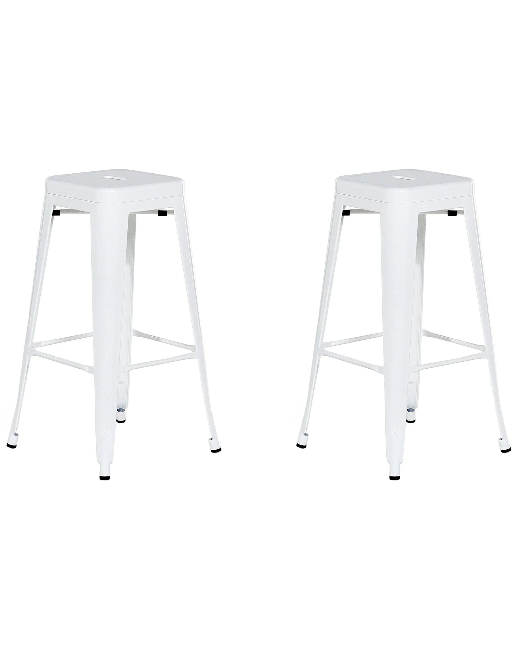 Set of 2 Bar Stools CABRILLO Metal White