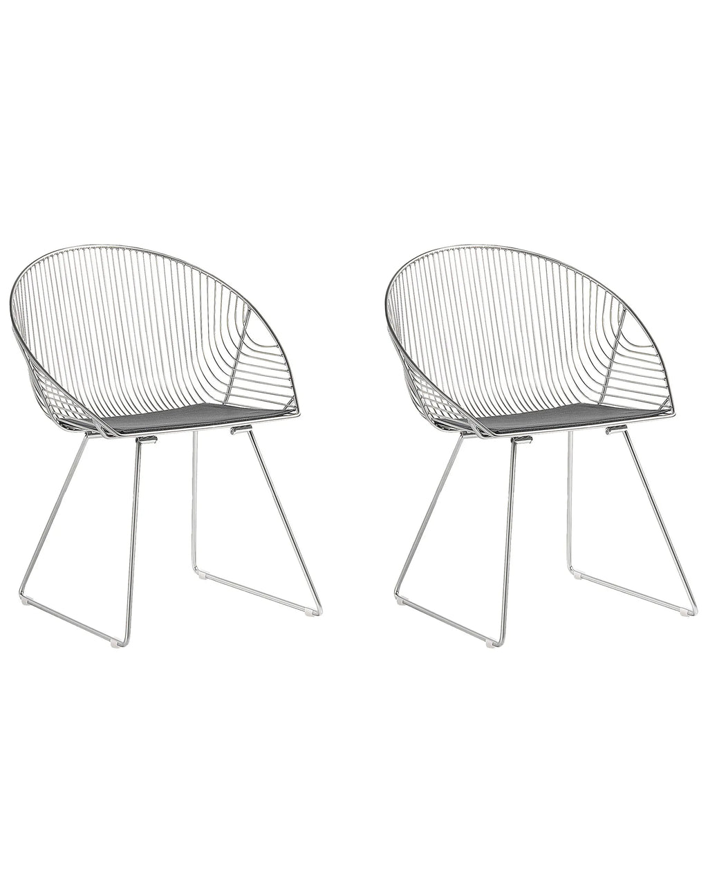 Set of 2 Dining Chairs AURORA Metal Silver