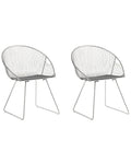 Set of 2 Dining Chairs AURORA Metal Silver