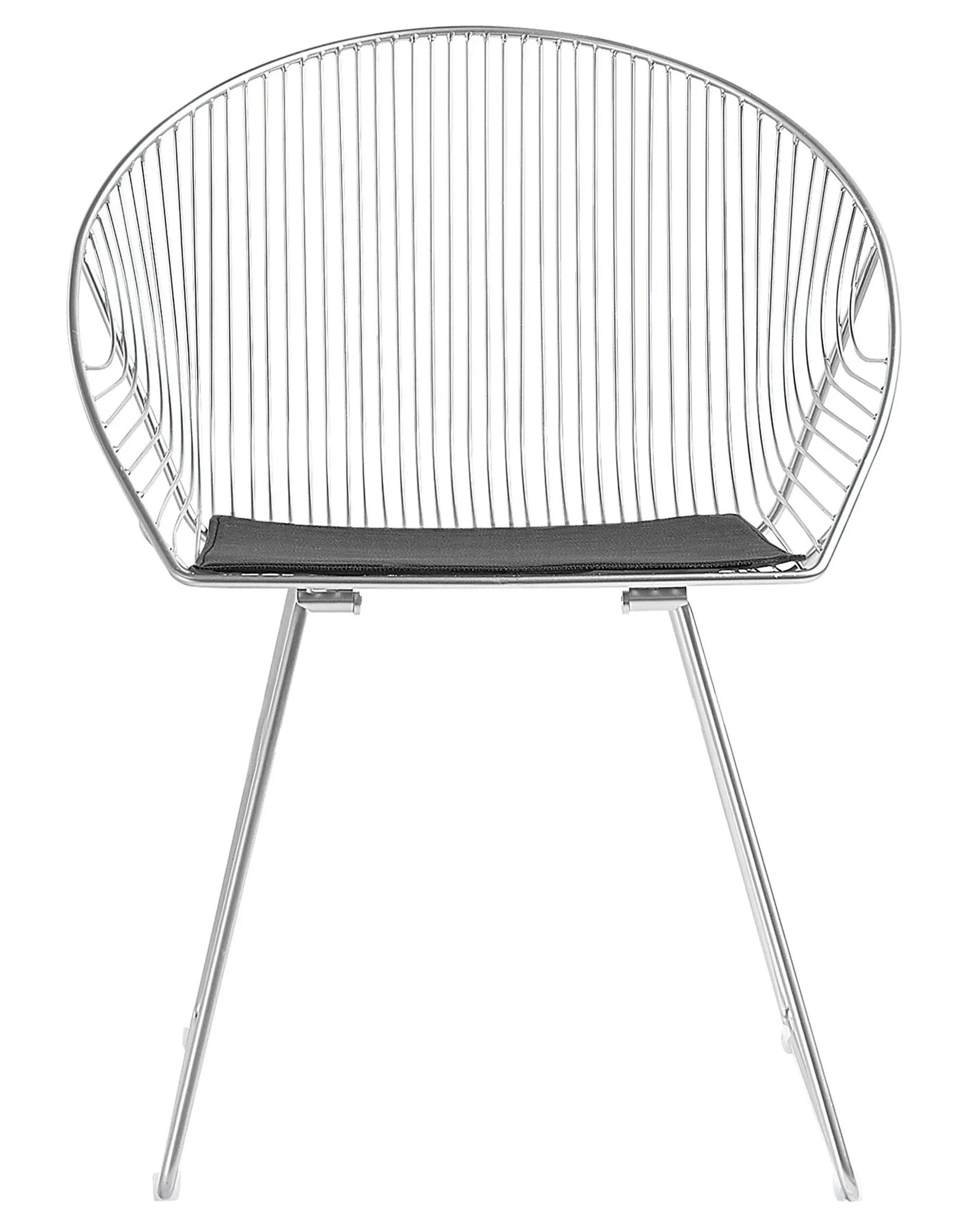 Set of 2 Dining Chairs AURORA Metal Silver