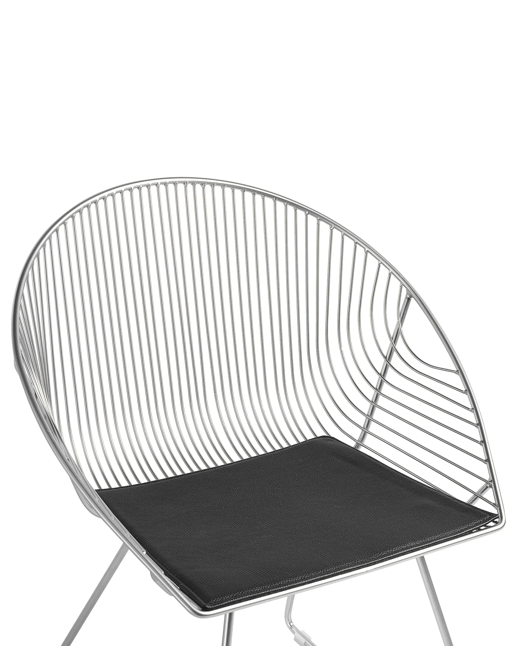Set of 2 Dining Chairs AURORA Metal Silver