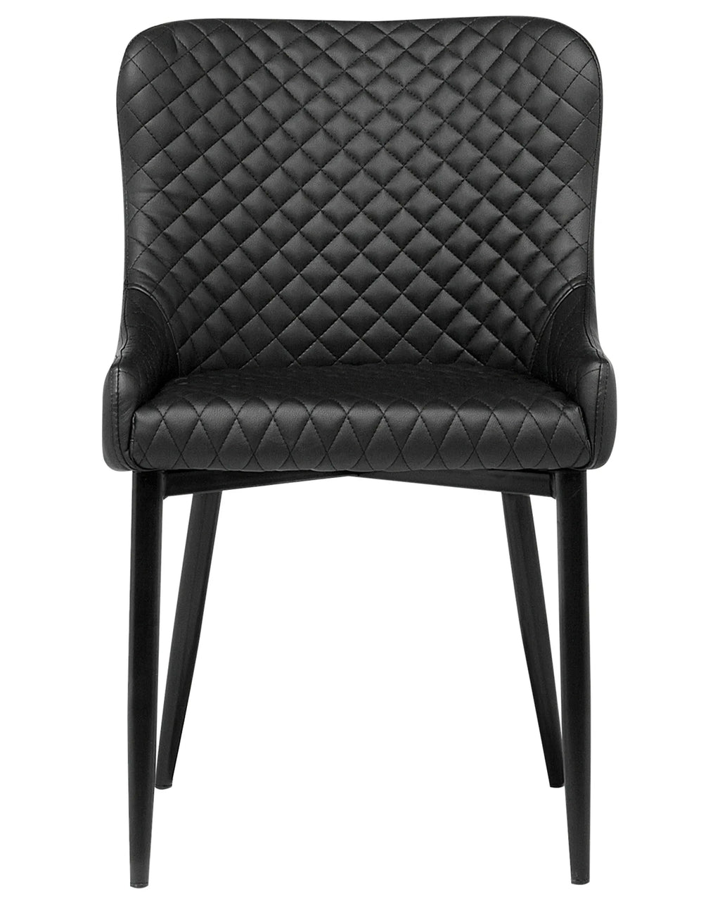 Set of 2 Dining Chairs SOLANO Faux Leather Black