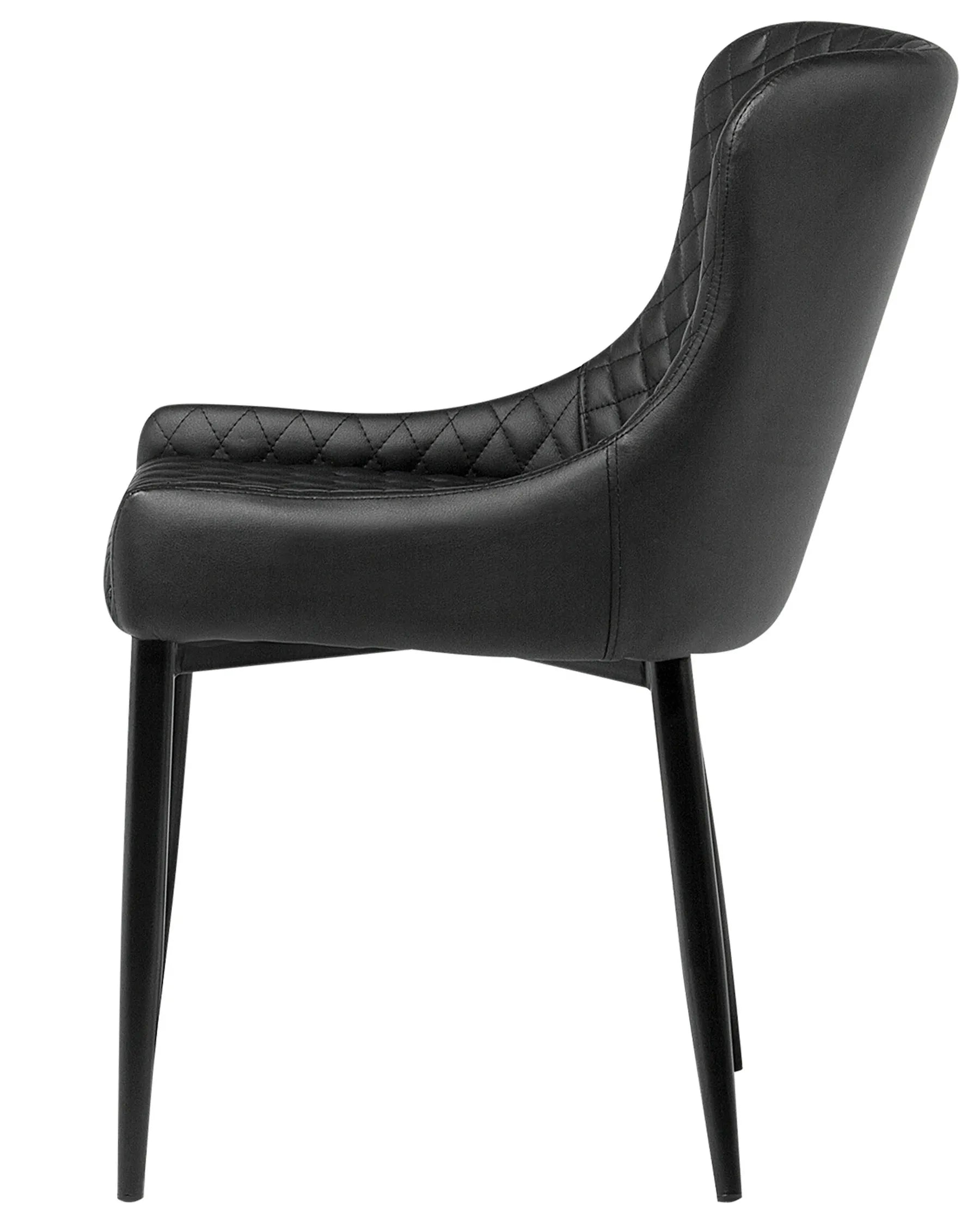 Set of 2 Dining Chairs SOLANO Faux Leather Black