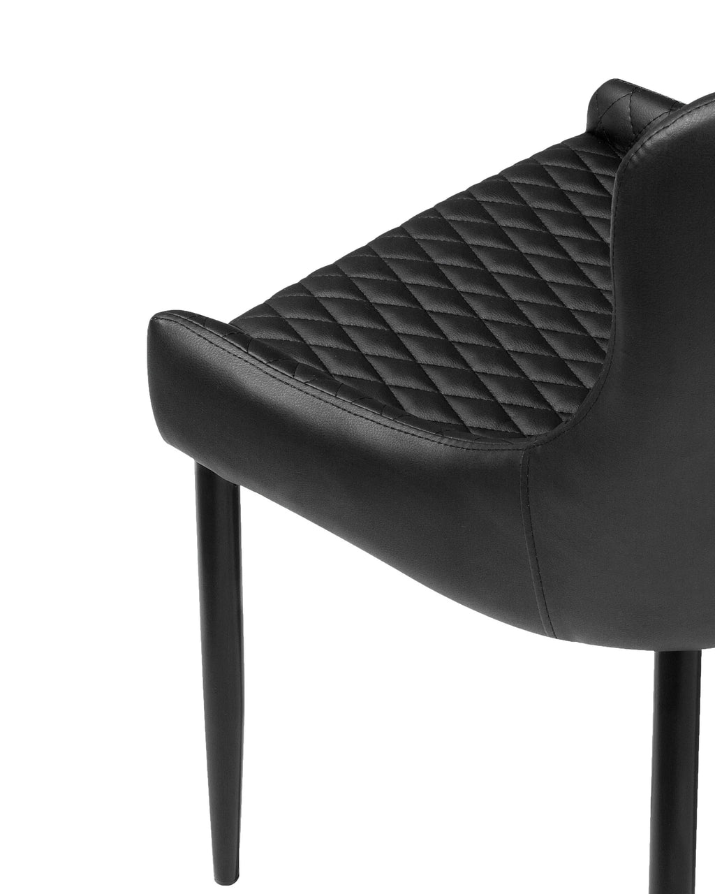 Set of 2 Dining Chairs SOLANO Faux Leather Black