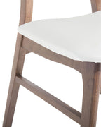 Set of 2 Dining Chairs LYNN Wood Dark Brown/ White